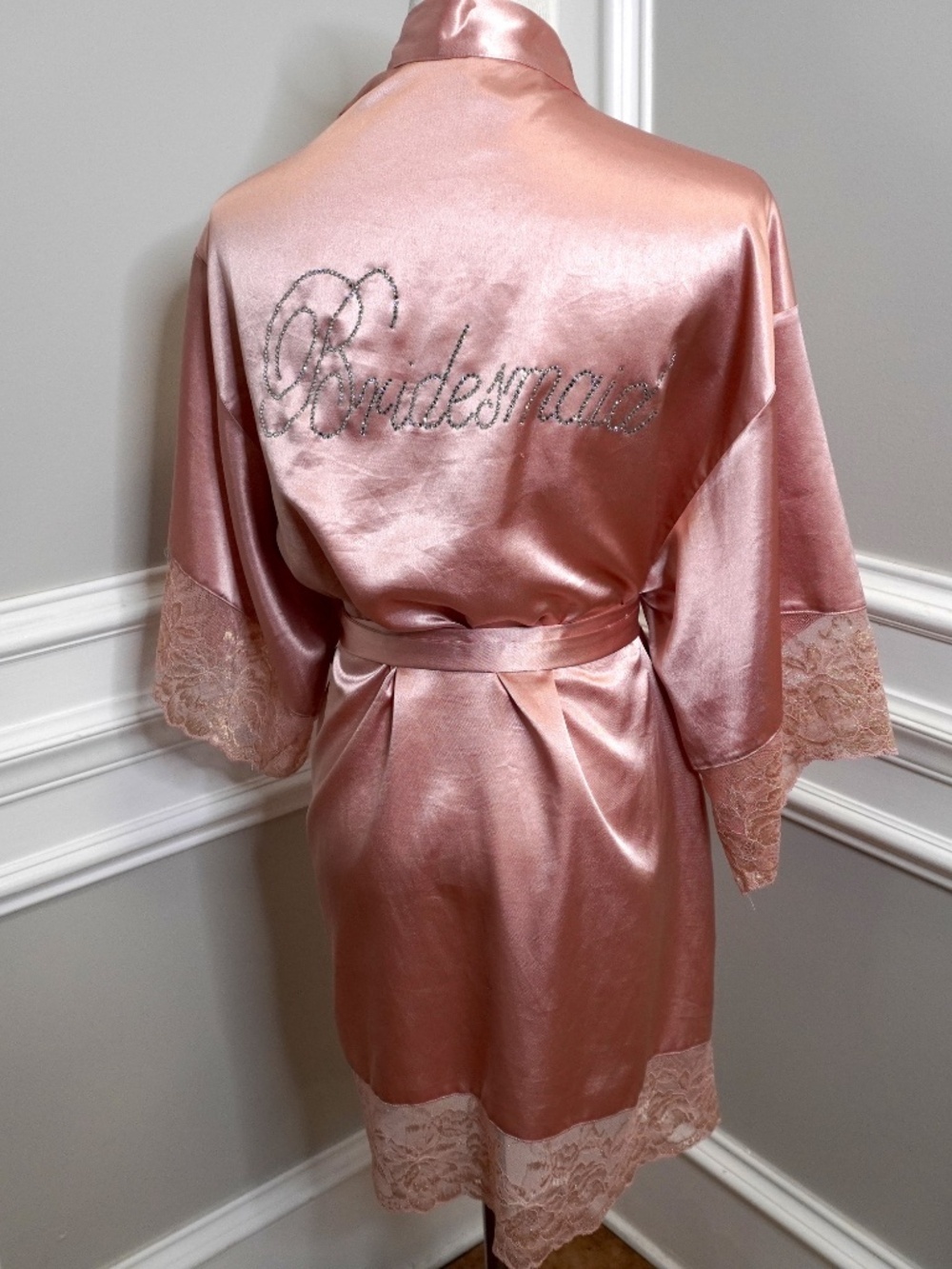 LA SENZA Bridesmaid Satin Robe, Size S/M - Picture 2 of 6
